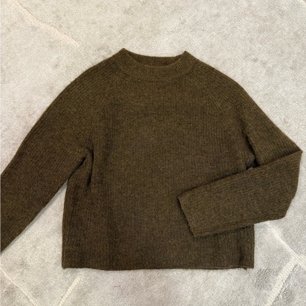 Zara Earthy Olive/ Brown Sweater Pullover- womens size M